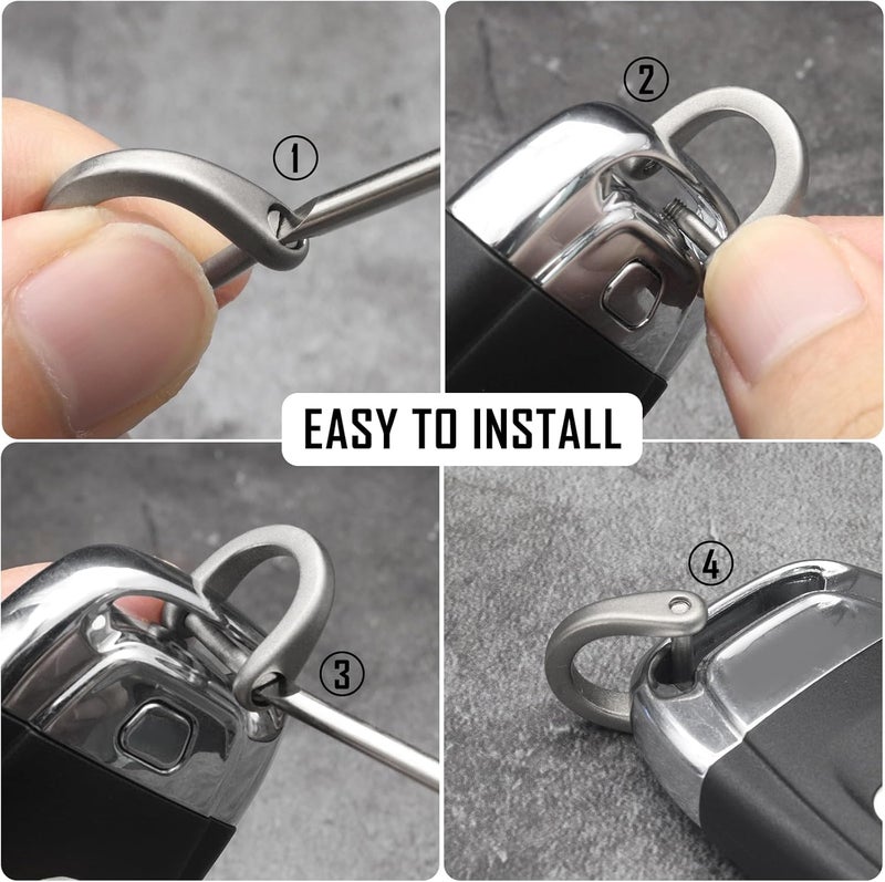 PJYTAC Titanium Carabiner Keychain Clip for Keys, Minimalist Heavy Duty Keychain Key Clip Holder EDC Quick Release Hooks - Image 4